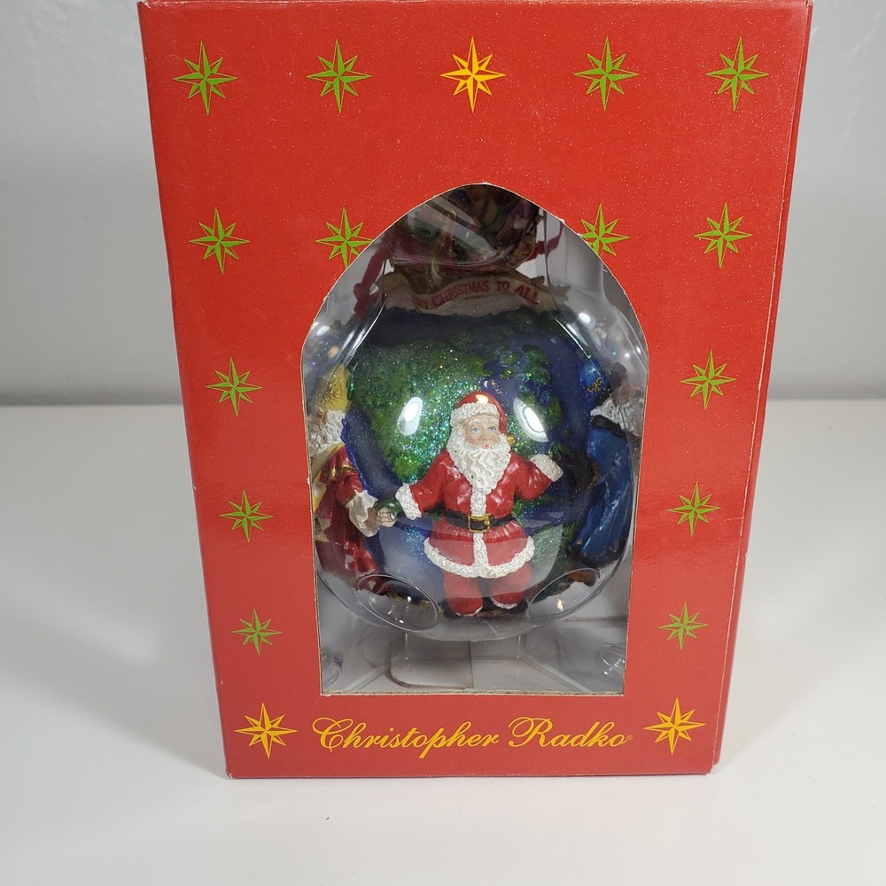 Christopher Radko 2001 Santas Around the World Christmas Globe Ornament w Box